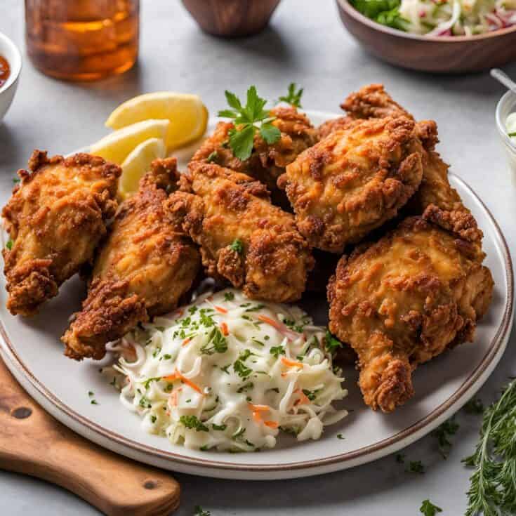 Crispy fried chicken meal