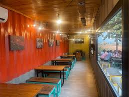 Restaurant dining table with meals