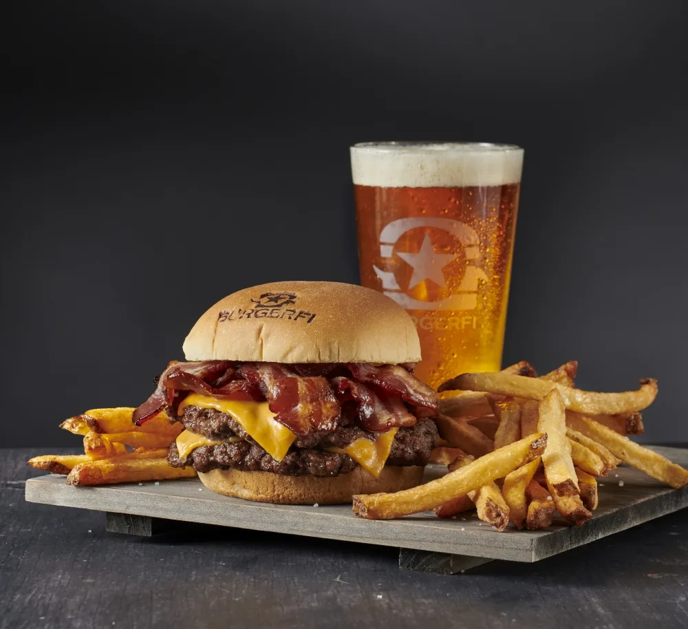 Burger combo with fries and drink