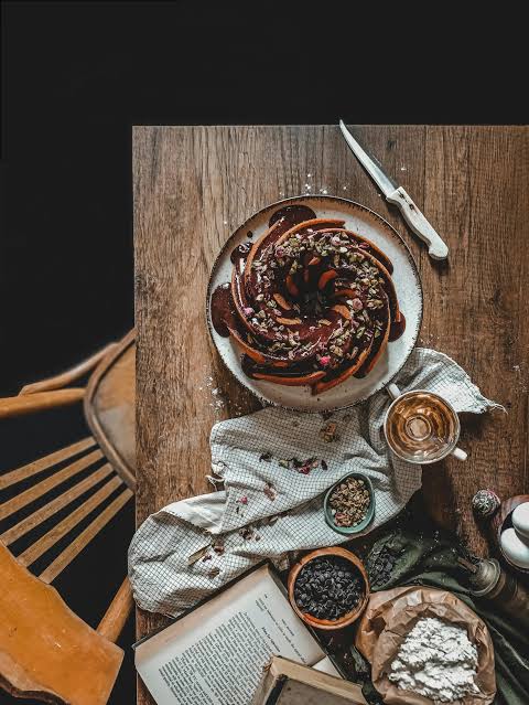 Fine dining table in atmospheric light