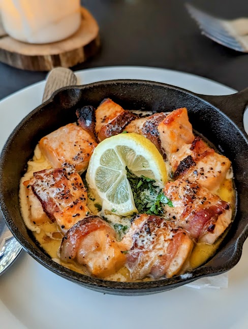 Seared salmon dish