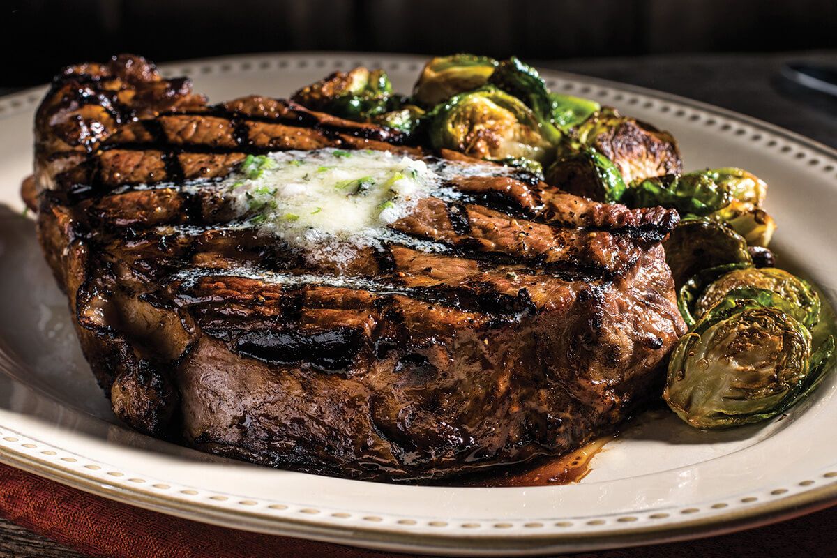 Oaklawn ribeye with herb butter
