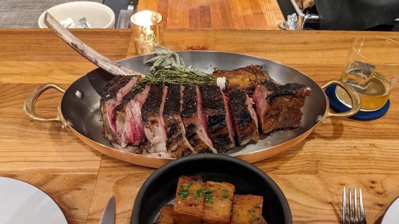 Sliced steak served at Oaklawn